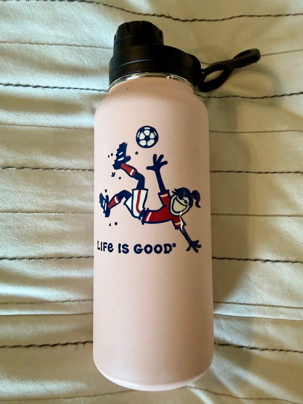Life Is Good 32 oz Pink Stainless Steel Water Bottle
